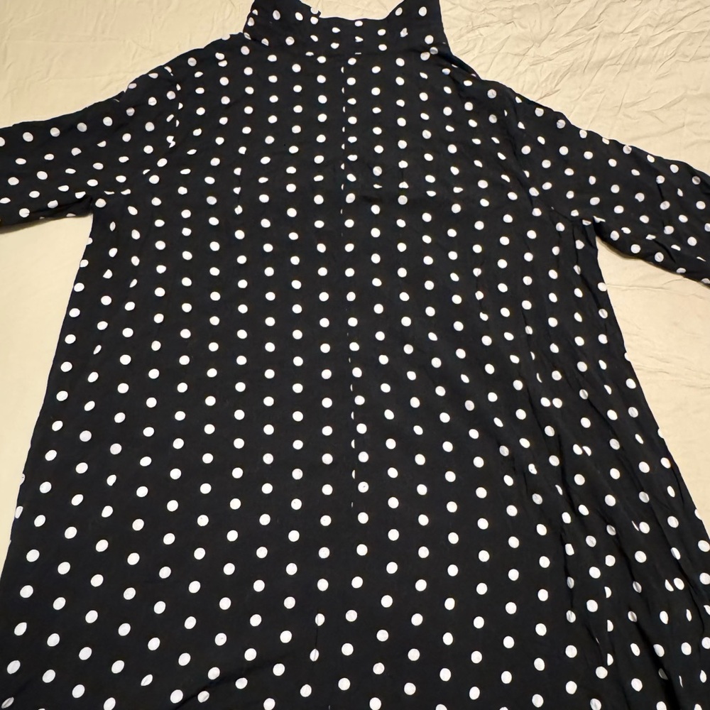 Zara Black and White Polka Dot Shirt Dress